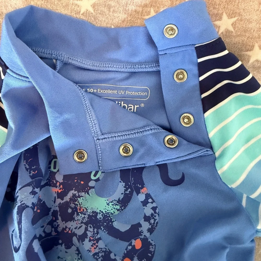 COOLIBAR YOUTH BEACH ONE-PIECE SWIMSUIT - octopus - blue - size 6-12M / SPF 50